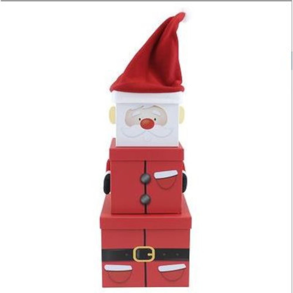 large-santa-stackable-christmas-boxes-pack-of-3|X-29469-BXC|Luck and Luck| 3