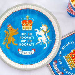 8-recyclable-british-royal-paper-plates-queens-jubilee-party-supplies|ROYAL-PLATE-HIP|Luck and Luck| 1