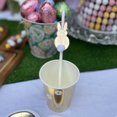 white-paper-straws-with-gold-bunny-x-8-easter-table|91891|Luck and Luck| 1