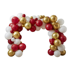 traditional-christmas-balloon-arch-red-and-white-100-balloons|MRY-111|Luck and Luck|2