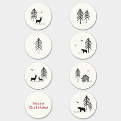 east-of-india-christmas-forest-stickers-single-sheet-40-stickers-cream-xmas|1733C|Luck and Luck| 3