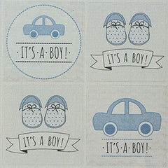 its-a-boy-stickers-single-sheet-35-stickers-baby-shower-new-baby|LLIAB001|Luck and Luck| 1