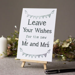 wedding-card-box-guest-book-white-sign-leave-your-wishes-sign-and-easel|LLSTWMAMLYW|Luck and Luck| 1