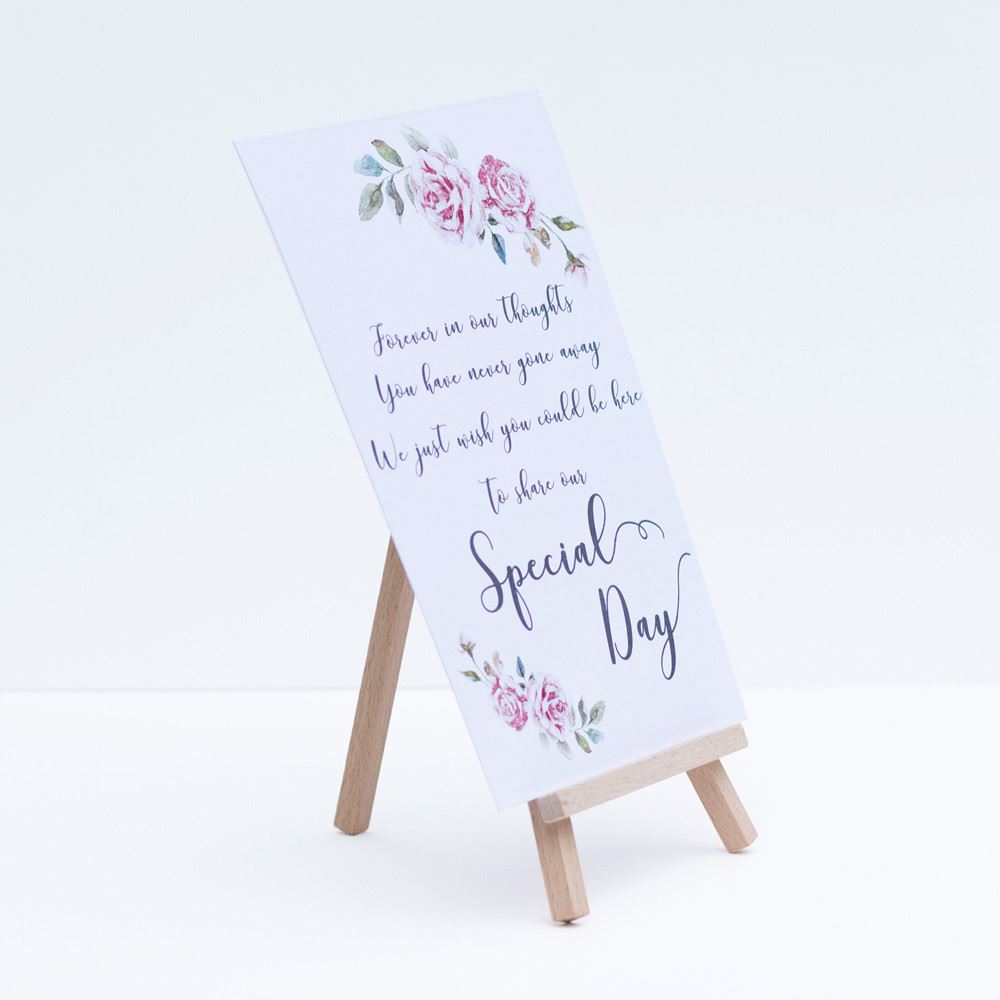 wedding-sign-forever-in-our-thoughts-with-easel-remember-loved-ones|LLSTWBOHOSPEC|Luck and Luck|2