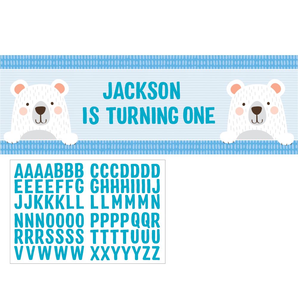 birthday-teddy-bear-giant-banner-with-stickers-to-customise|PC336639|Luck and Luck| 1