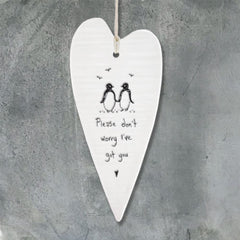 east-of-india-long-porcelain-hanging-heart-please-don-t-worry-gift|6242|Luck and Luck| 1