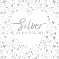 silver-anniversary-wedding-foil-paper-party-napkins-3-ply-x-16|J042|Luck and Luck| 1