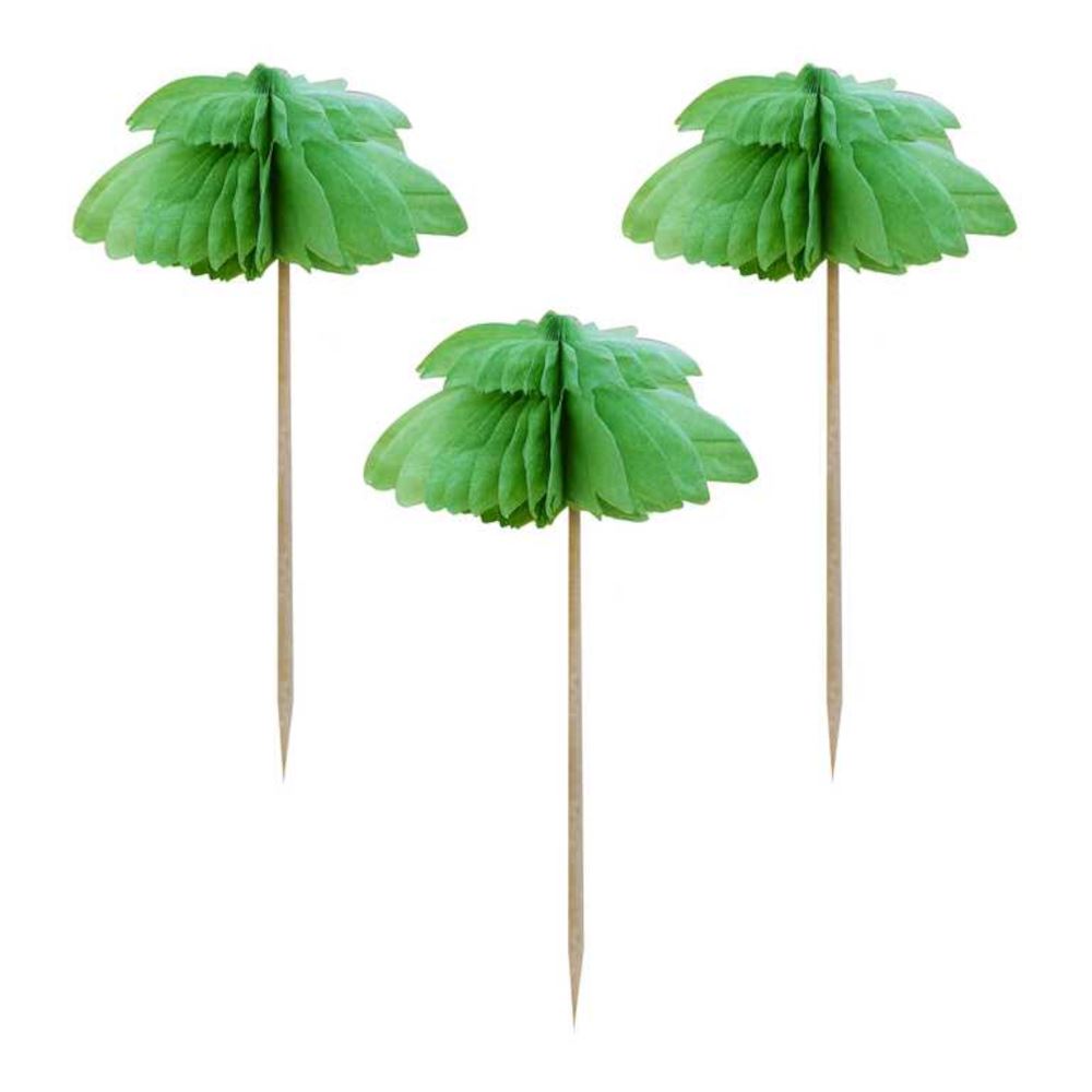 Unique Palm Tropical Luau Paper Cake Plates - 8 Count, 7 Inch Disposable Dessert Plates