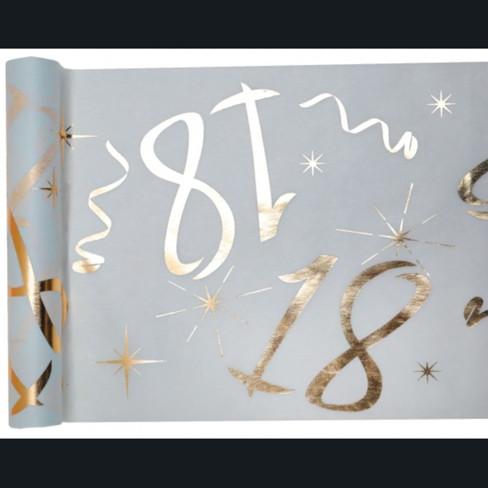 gold-age-18-birthday-table-runner-5m|615800300018|Luck and Luck|2