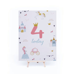little-princess-age-4-birthday-sign-and-easel|LLSTWPRINCESS4A4|Luck and Luck| 3