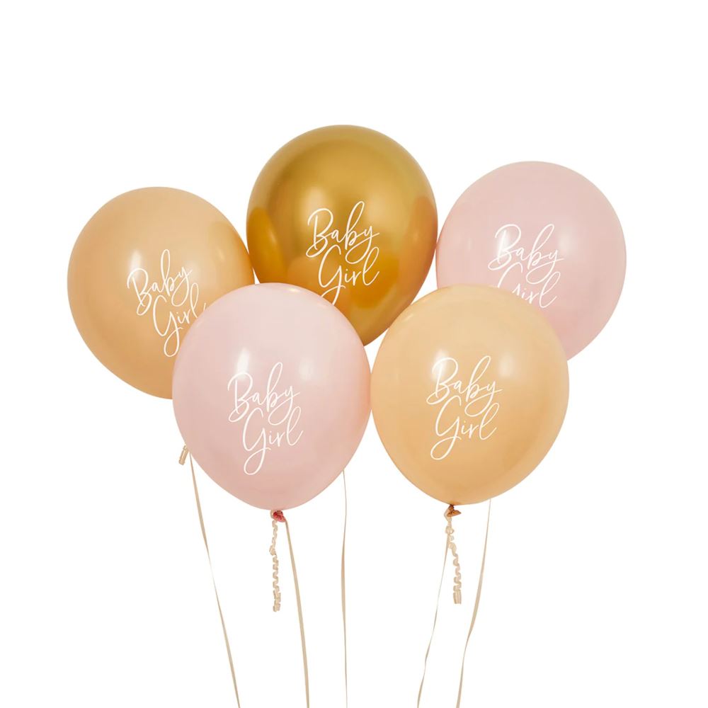 baby-girl-pink-balloons-x-5-baby-shower-decoration|HBBS210|Luck and Luck|2