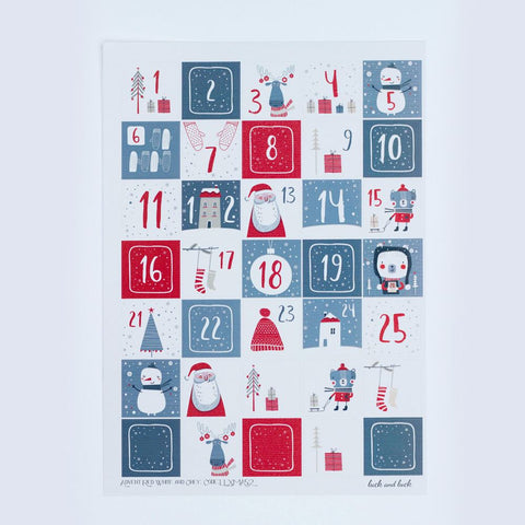 Scandi Style Advent Stickers Sheet, Red White And Grey Advent Sticker ...