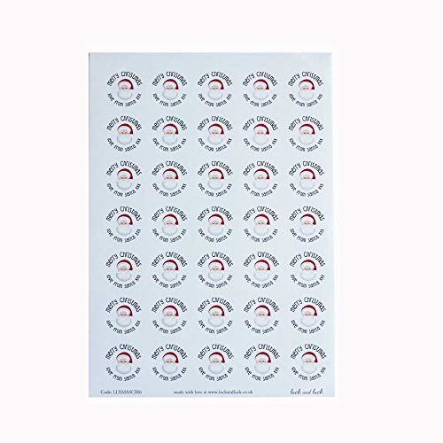 christmas-stickers-love-from-santa-sticker-sheet-total-35-stickers-circular|XMASCIR6|Luck and Luck| 1