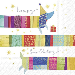 sausage-dog-happy-birthday-paper-lunch-napkins-x-20|L 956940|Luck and Luck| 3