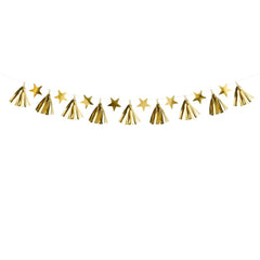 gold-tassel-and-star-garland-christmas-wedding-decoration-2m|GL24-019ME|Luck and Luck| 3