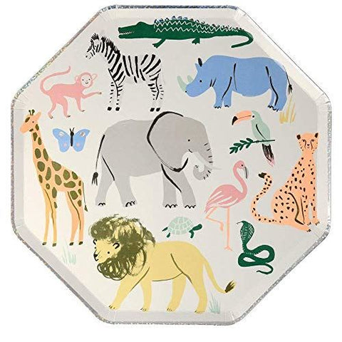 meri-meri-safari-animals-paper-dinner-party-plates-x-8|202141|Luck and Luck|2