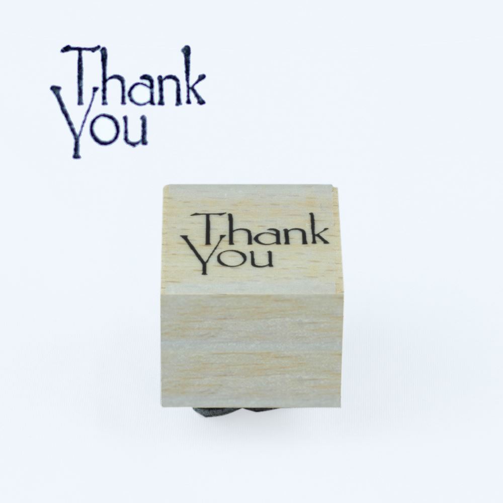 thank-you-wood-mounted-rubber-ink-stamp|P539AA|Luck and Luck| 1
