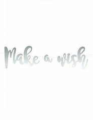 silver-make-a-wish-unicorn-party-birthday-banner-decoration-2m-long|GRL26-018M|Luck and Luck| 3