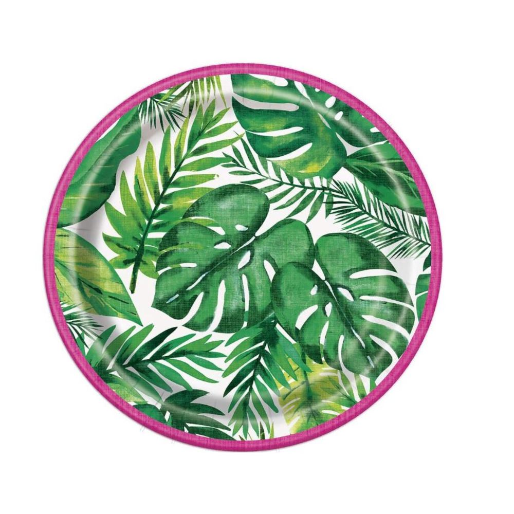 small-tropical-leaves-paper-plates-x8|72674|Luck and Luck| 1