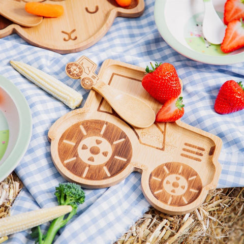 childrens-tractor-bamboo-plate-eco-friendly|JQY005|Luck and Luck| 1