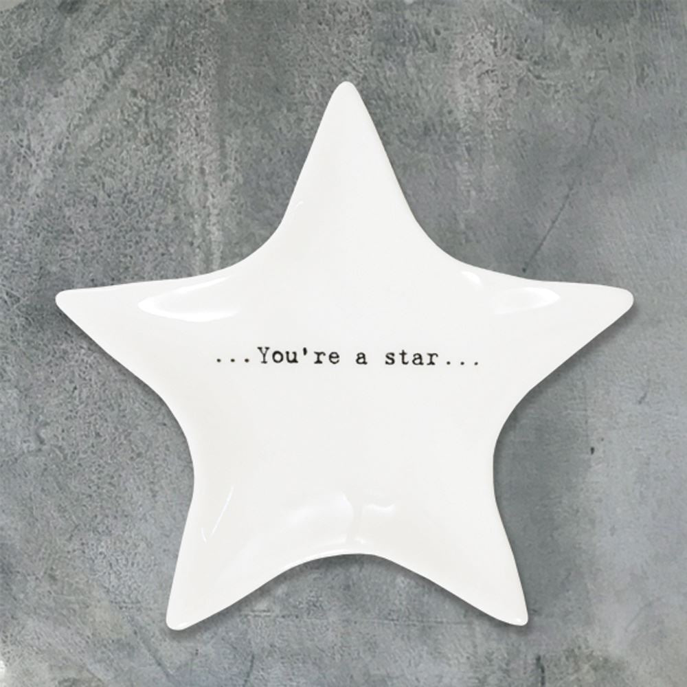east-of-india-porcelain-ring-dish-star-keepsake-gift-you-re-a-star|6006|Luck and Luck| 1