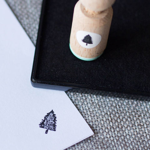 mini-rubber-craft-stamp-christmas-tree-illustrated-hand-drawn|MINI191|Luck and Luck| 1