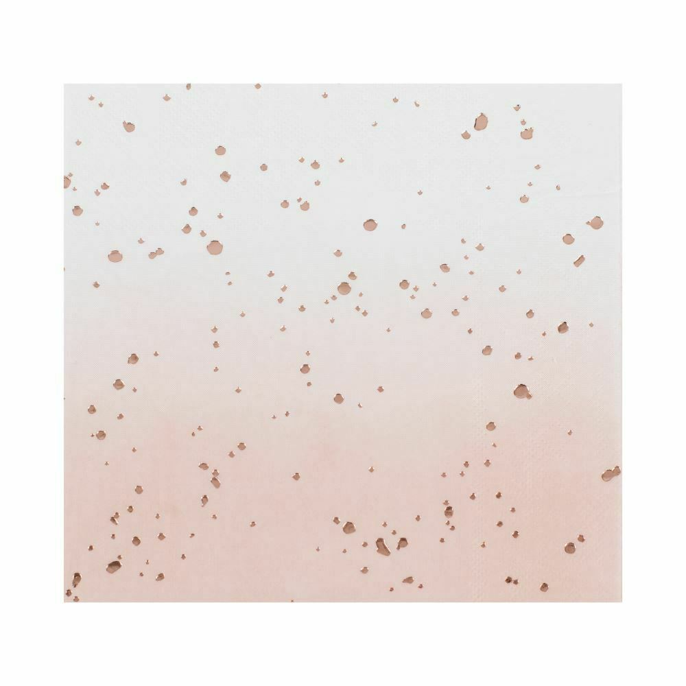 rose-gold-foiled-pink-ombre-paper-party-napkins-x-16|MIX115|Luck and Luck|2