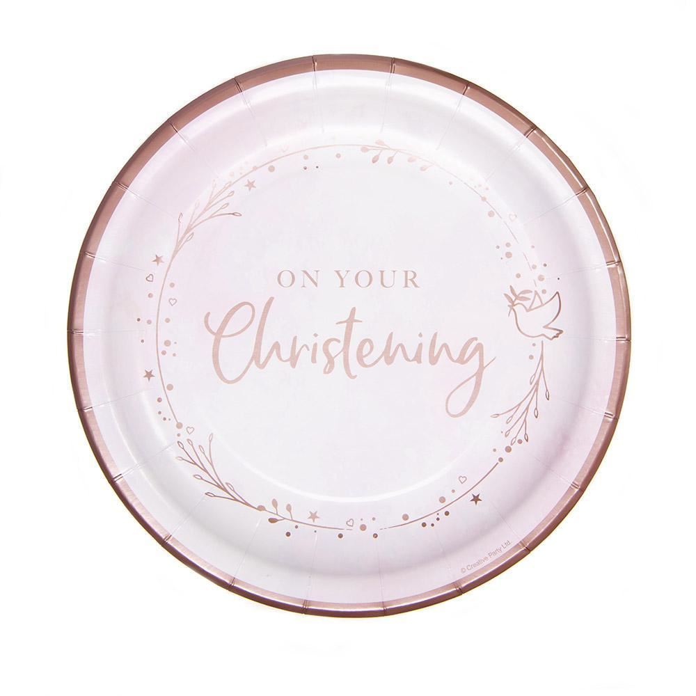 pink-on-your-christening-girl-paper-plates-x-8|J090|Luck and Luck|2