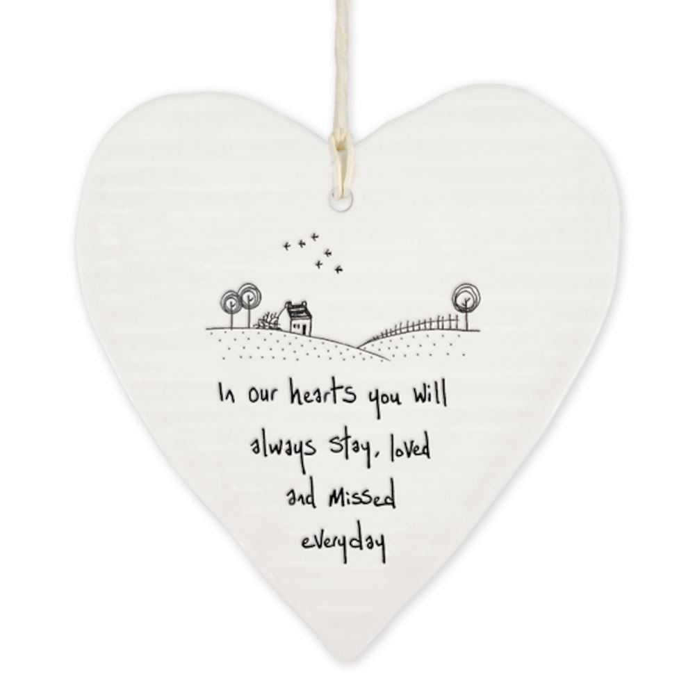 east-of-india-porcelain-hanging-heart-in-our-hearts-you-will-stay|6199|Luck and Luck| 3