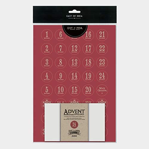 east-of-india-vintage-style-advent-set-24-envelopes-stickers-christmas-calendar|3343|Luck and Luck| 1