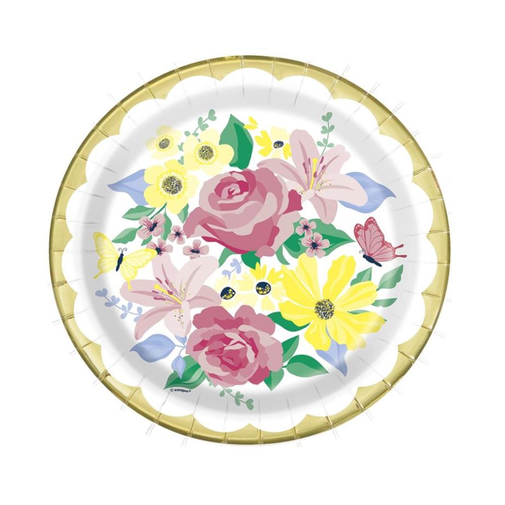pastel-floral-spring-party-paper-plates-x-8|78245|Luck and Luck| 1