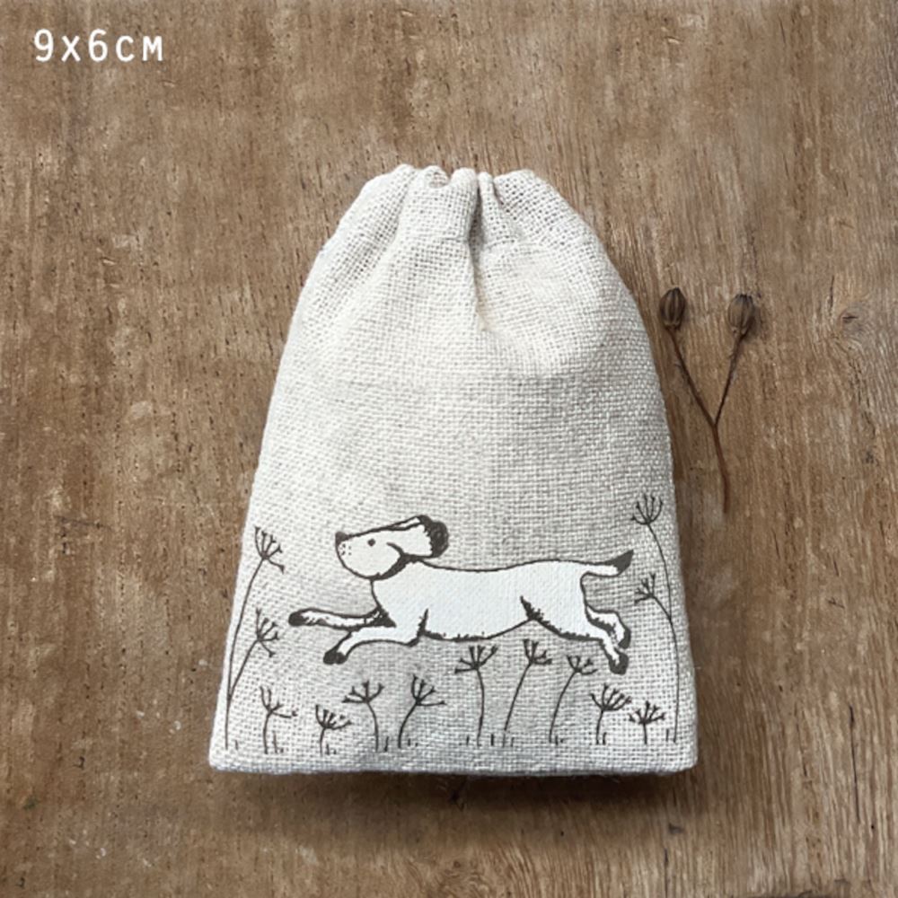 east-of-india-mini-drawstring-gift-bag-dog|1673|Luck and Luck| 1
