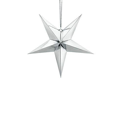 silver-paper-hanging-star-decoration-45cm-christmas-wedding|GWP1-45-018M|Luck and Luck| 1