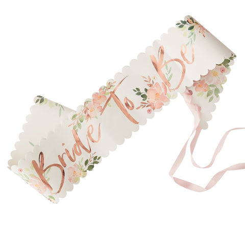 bride-to-be-hen-party-sash-floral-hen-party|FH-207|Luck and Luck|2