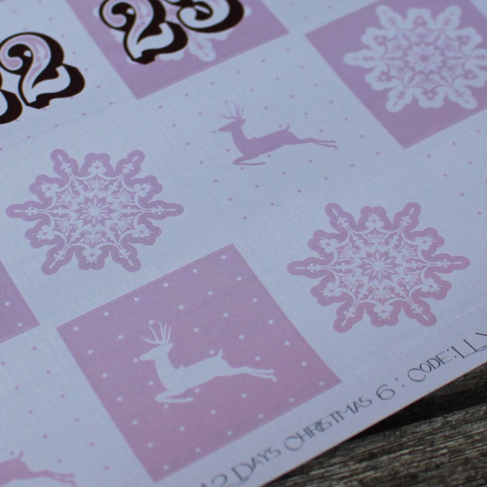 christmas-stickers-advent-christmas-stickers-pink-1-25-craft-x-35|LLXS12DAY6|Luck and Luck| 5