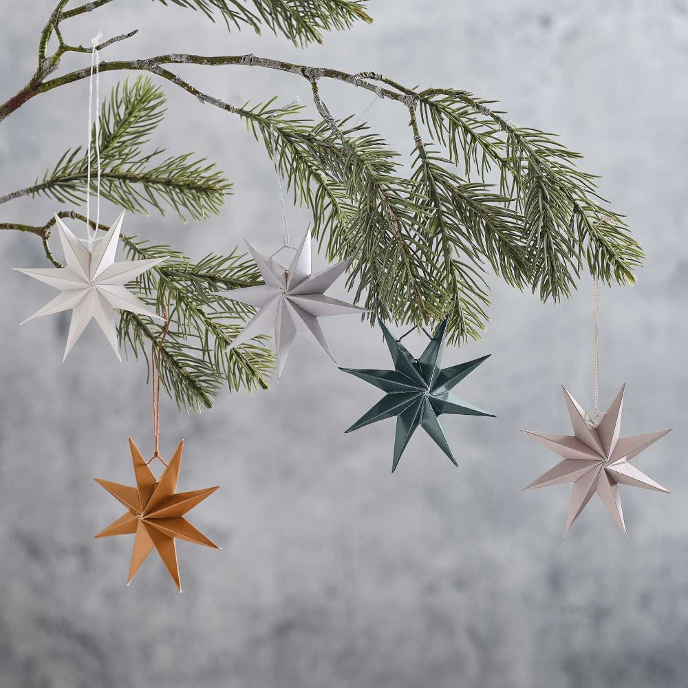 paper-star-christmas-tree-decorations-mixed-colours-x-5|COS-109|Luck and Luck| 1