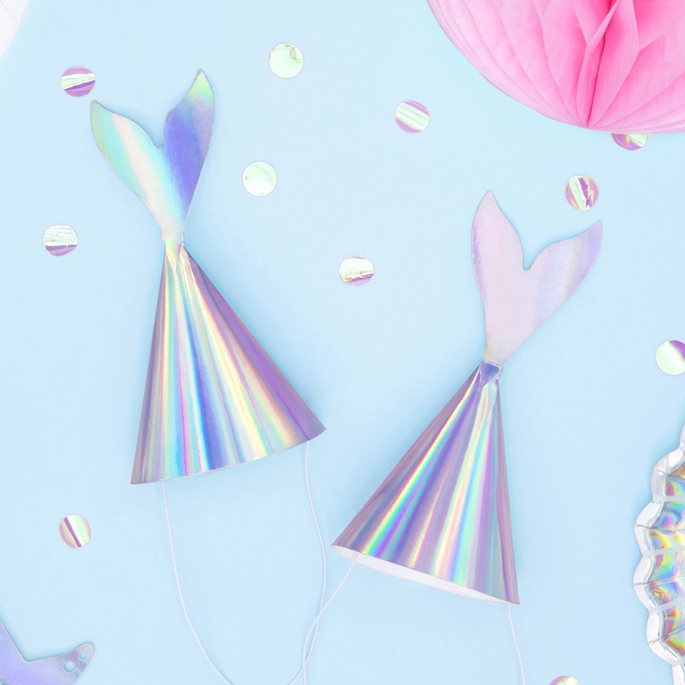 iridescent-mermaid-paper-party-hats-x-6-party-accessories|CPP19-017|Luck and Luck|2