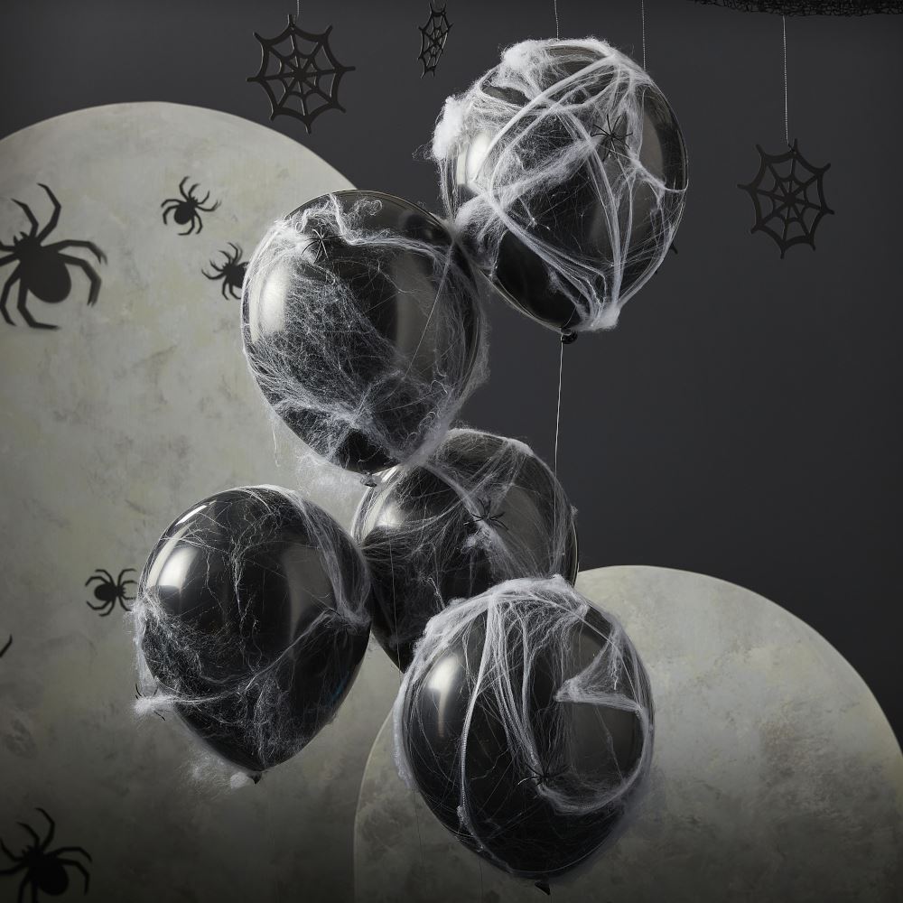 halloween-balloons-with-spider-web-cobwebs-x-5|FRI-102|Luck and Luck| 1
