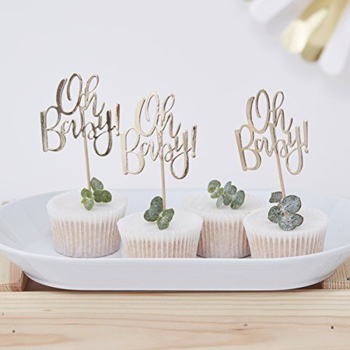 gold-foiled-oh-baby-baby-shower-cupcake-toppers-pack-of-12|OB-105|Luck and Luck| 1