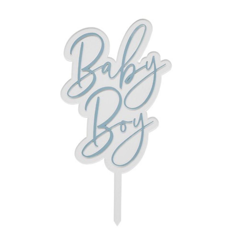 blue-baby-boy-acrylic-baby-shower-cake-topper|HBBS223|Luck and Luck| 3