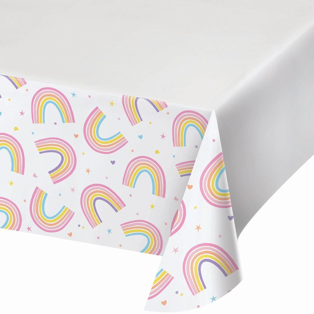 happy-rainbow-plastic-party-table-cover|PC352008|Luck and Luck| 1