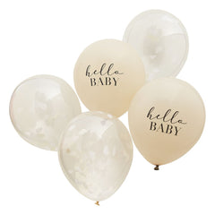 hello-baby-taupe-and-cloud-confetti-baby-shower-balloons-x-5|HEB-108|Luck and Luck| 3