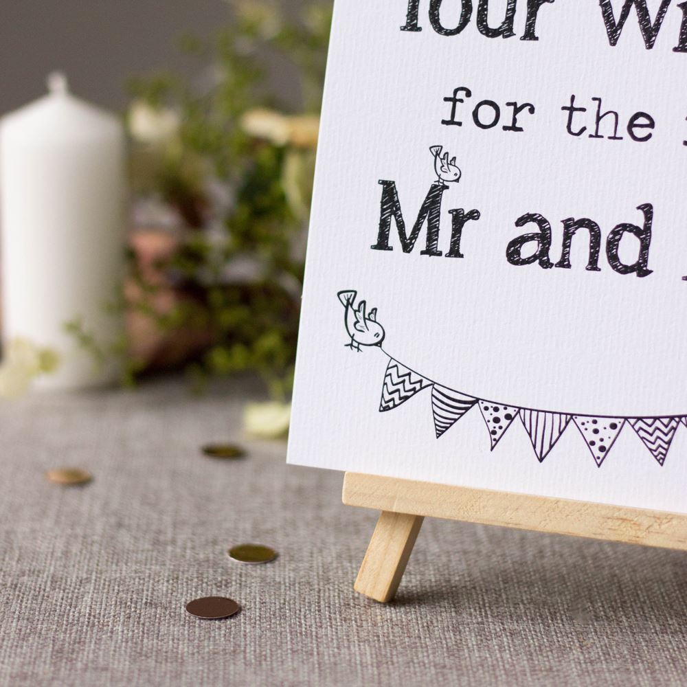 wedding-card-box-guest-book-white-sign-leave-your-wishes-sign-and-easel|LLSTWMAMLYW|Luck and Luck|2