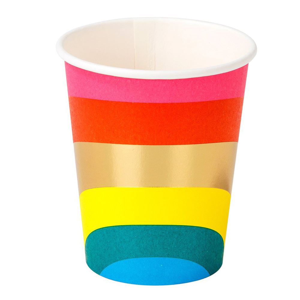 rainbow-paper-party-cups-x-12-partyware|RAIN-CUP|Luck and Luck|2