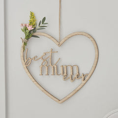 wooden-hanging-wreath-best-mum-ever-heart-mothers-day|MUM-113|Luck and Luck|2