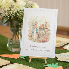 peter-rabbit-card-and-easel-eating-too-much-lettuce-party-decoration-sign|LLSTWPRLETTUCE|Luck and Luck|2
