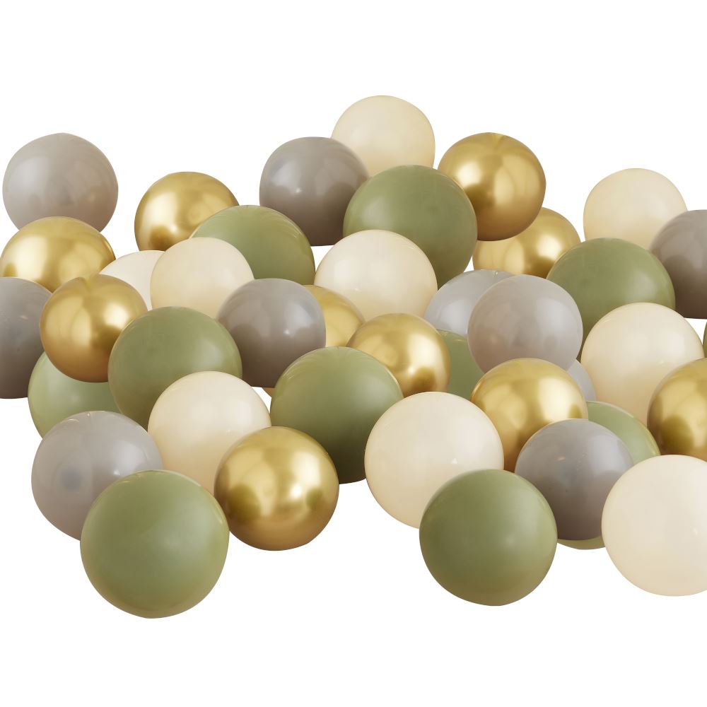 balloon-pack-5-inch-green-gold-grey-and-nude-x-40|BA-329|Luck and Luck|2