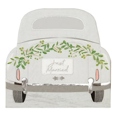 botanical-just-married-car-wedding-floral-paper-party-napkins-x-16|WHTNAPKINCAR|Luck and Luck|2