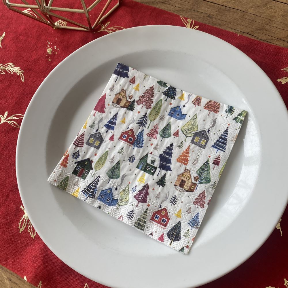 winter-village-canape-cocktail-christmas-paper-napkins-x-20|C970500|Luck and Luck|2