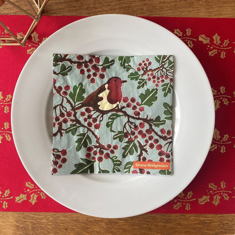 emma-bridgewater-hawthorn-robin-christmas-paper-luncheon-napkins-x-20|L895429|Luck and Luck| 1